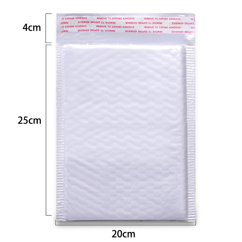 50Pcs Bubble Mailers White Poly Bubble Mailer Self Seal Padded Gift Bag Packaging Envelope Bags Book Shipping Package Bag