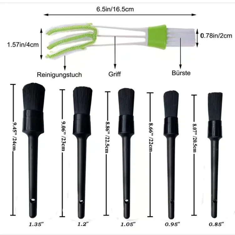 WZAUTO Hot Selling 23-Piece Car Wash Brush Set Electric Drill Detail Brush & Tire Air Conditioning Combinatio