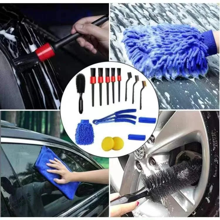 WZAUTO Hot Selling 23-Piece Car Wash Brush Set Electric Drill Detail Brush & Tire Air Conditioning Combinatio