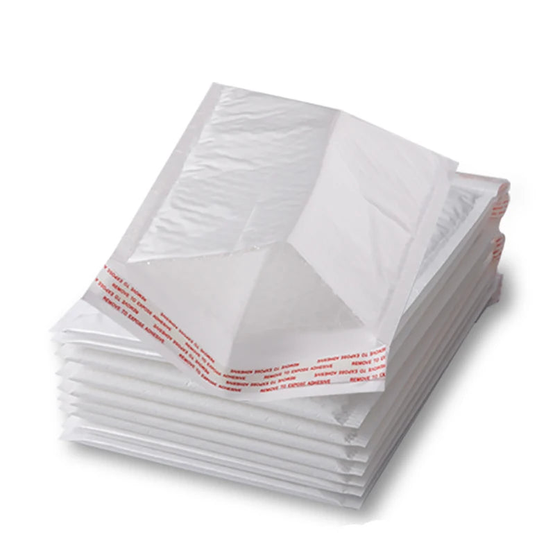 50Pcs Bubble Mailers White Poly Bubble Mailer Self Seal Padded Gift Bag Packaging Envelope Bags Book Shipping Package Bag