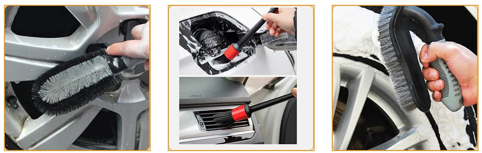 Best Selling Car Washing Suits 9-Piece Car Wash Waterproof Gloves Tire Gap Cleaning Brush Encryption Car Washing Gloves