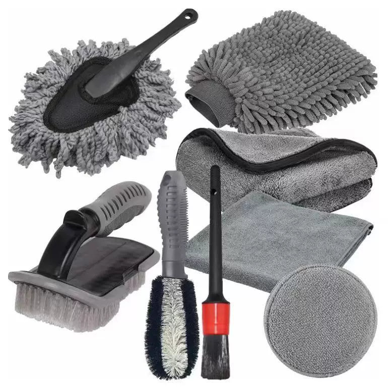Best Selling Car Washing Suits 9-Piece Car Wash Waterproof Gloves Tire Gap Cleaning Brush Encryption Car Washing Gloves