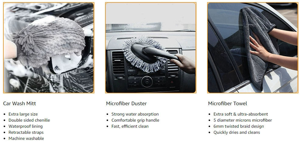 Best Selling Car Washing Suits 9-Piece Car Wash Waterproof Gloves Tire Gap Cleaning Brush Encryption Car Washing Gloves