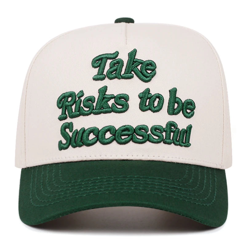" TAKE RISK TO BE SUCCESFUL " Casual Polyester Baseball Cap