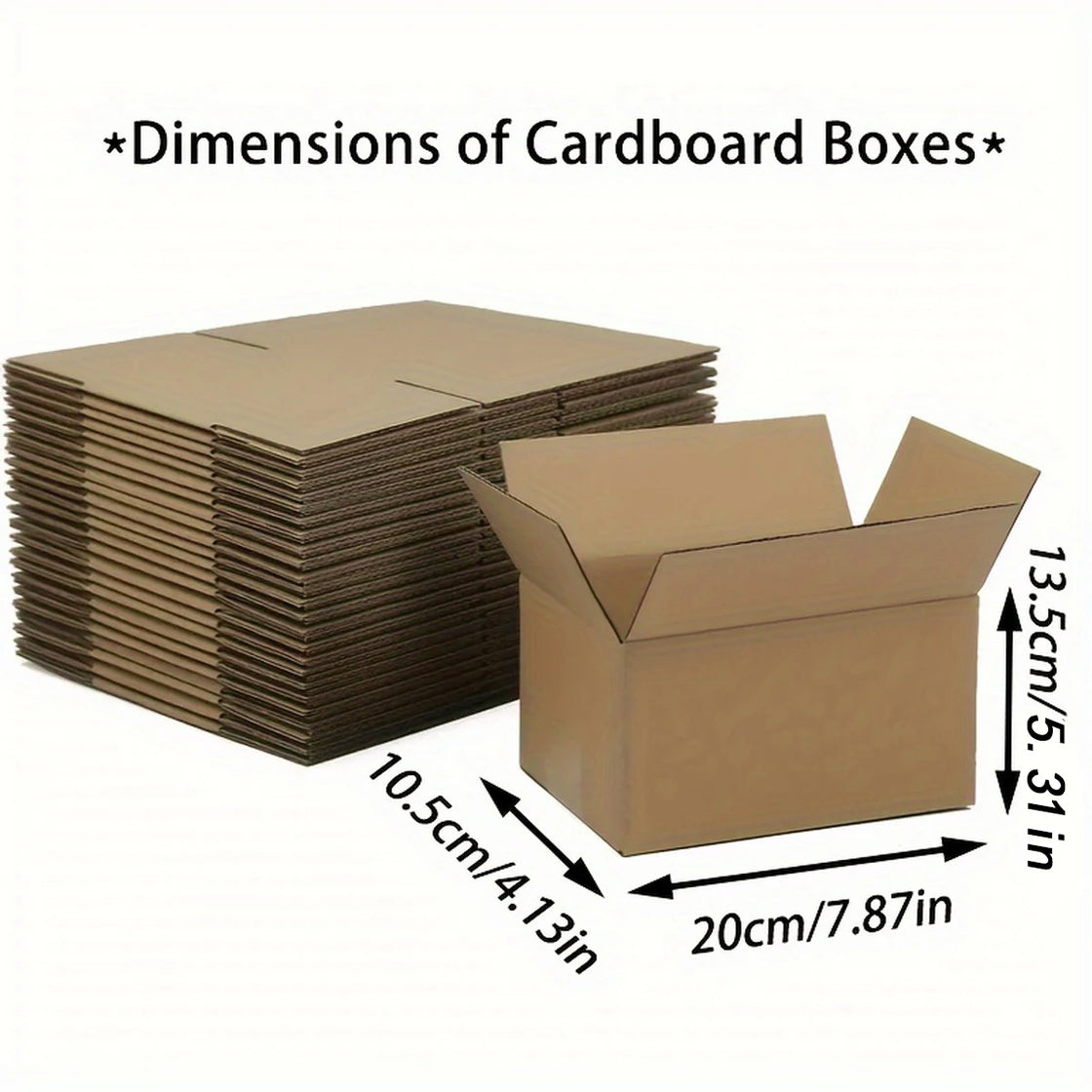 Mailing Shipping Boxes, 7.87x4.13x5.31inches, Brown Corrugated Cardboard Mailer Box With Lids, Single Wall, 32Lb/sq inch,
