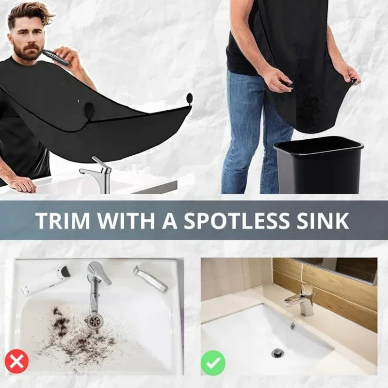 1/2PCS Male Shaving Aprons Creative Wall Mirror Suction Haircut Wrap Cape Home Salon Moustache Beard Shaving Apron Cleaning Bib