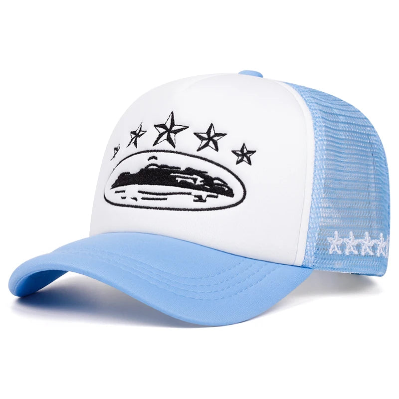 New Five-Star Embroidered Cotton Mesh Baseball Hat