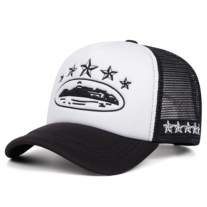 New Five-Star Embroidered Cotton Mesh Baseball Hat