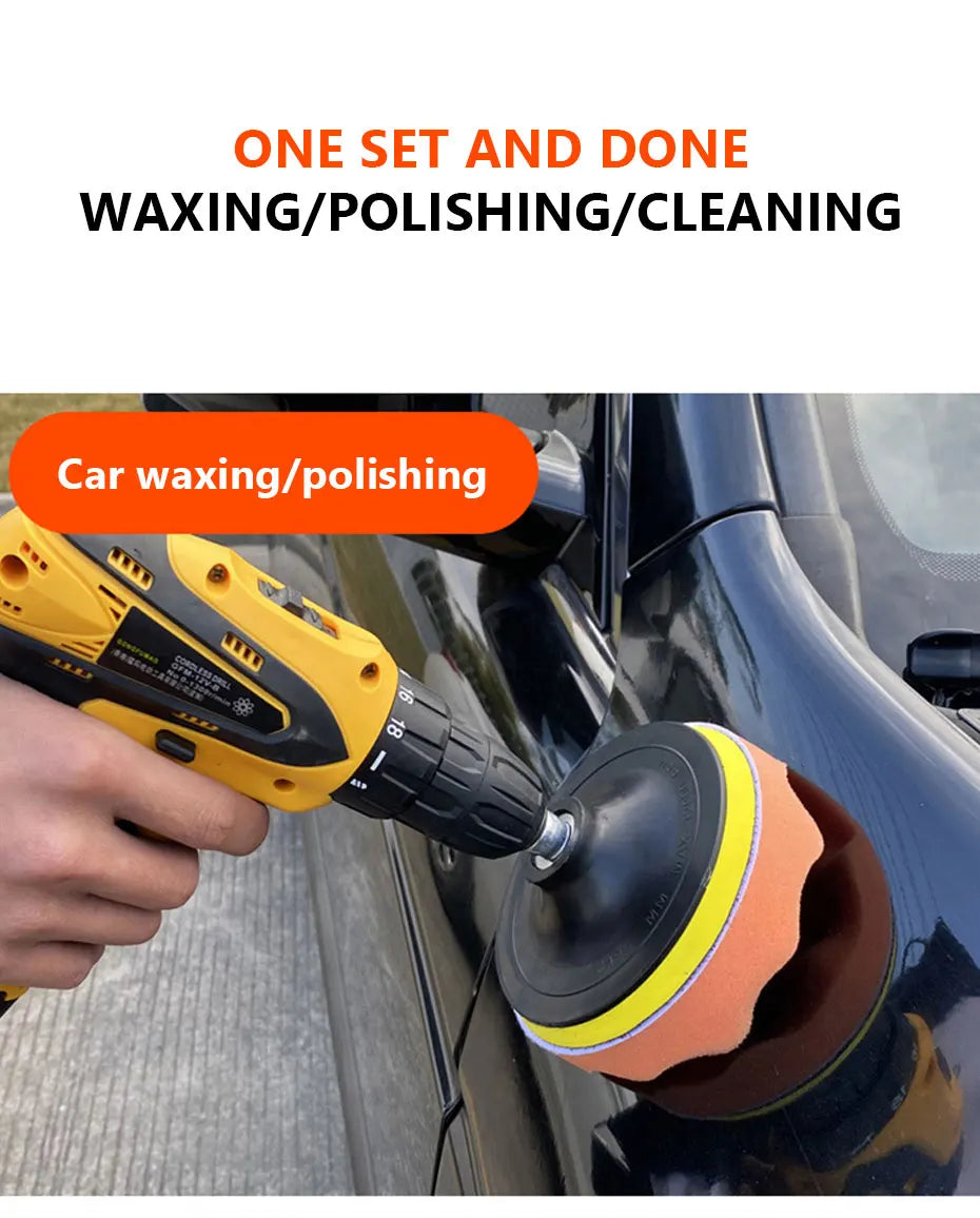 SEAMETAL 6pcs/set Car Polishing Sponge Pads Kit Foam Pad Buffer Kit Polishing Machine Wax Pads 3/4/5 Inch for Removing Scratches