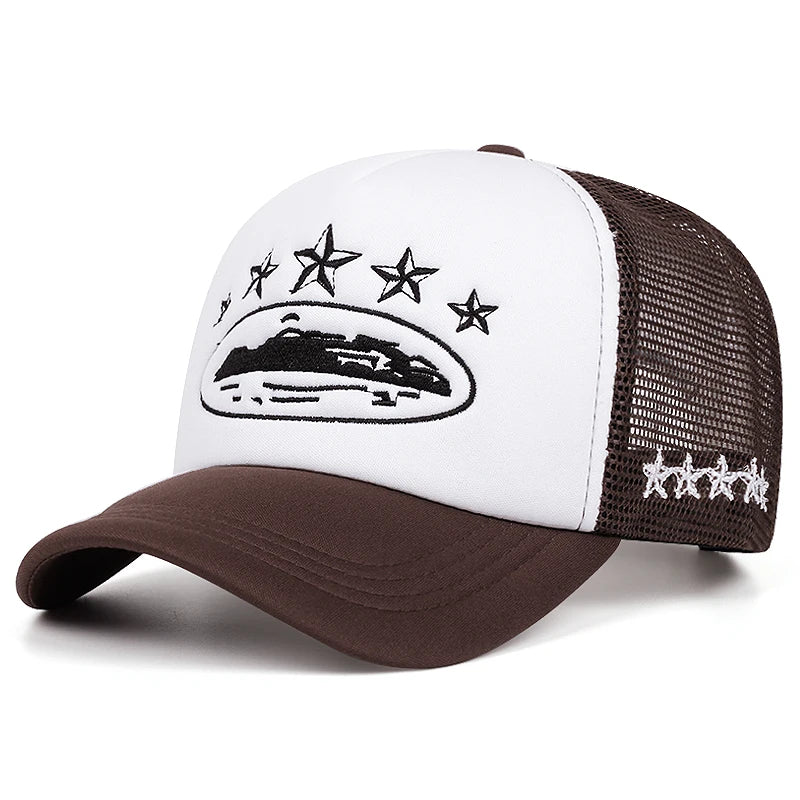 New Five-Star Embroidered Cotton Mesh Baseball Hat