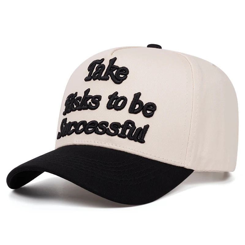 " TAKE RISK TO BE SUCCESFUL " Casual Polyester Baseball Cap