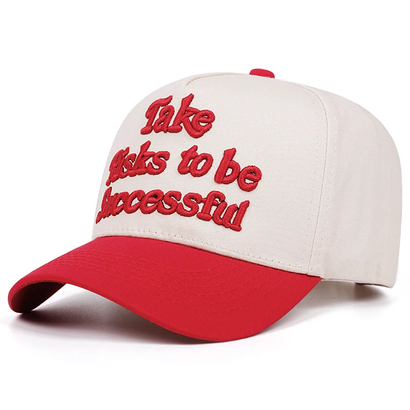 " TAKE RISK TO BE SUCCESFUL " Casual Polyester Baseball Cap