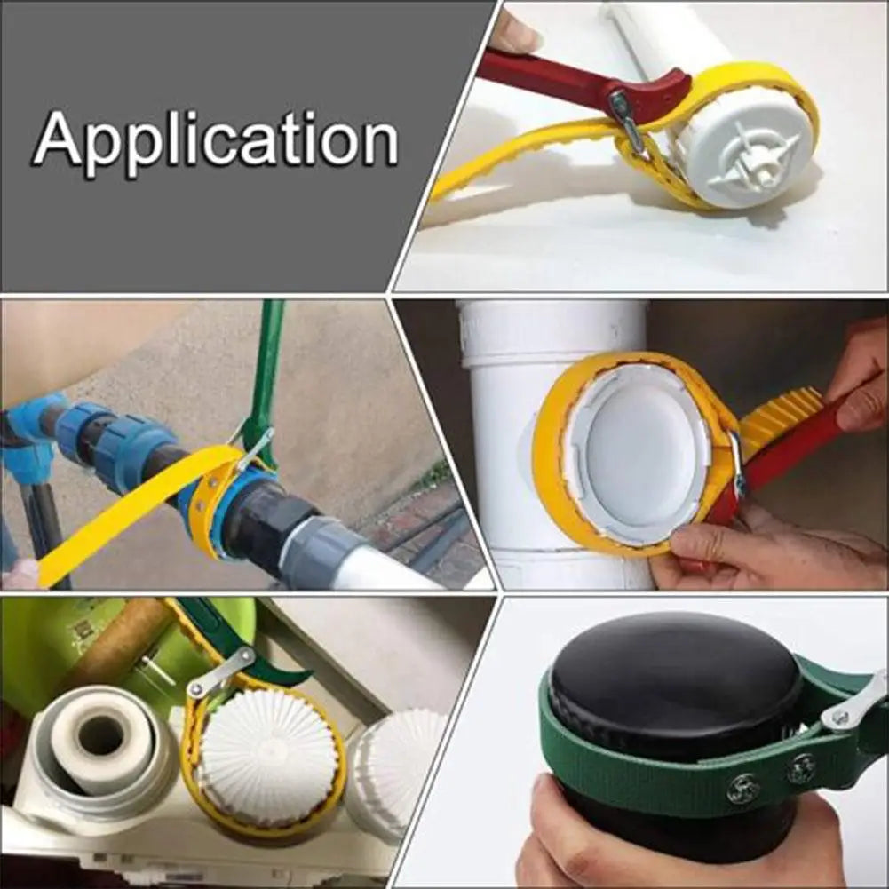 Multifunctional Belt Wrench Adjustable Rubber Strap Jar Wrench Tool Opener Wrench Cartridge Pipe Wre Filter Oil Disassembly 6in