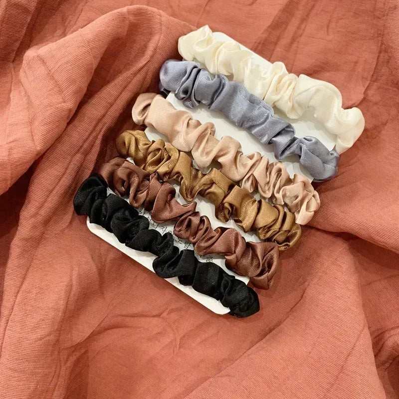 6/12 PCS Elegant women's headband, rubber band, elastic band, softer than silk hair | Satin headband |
