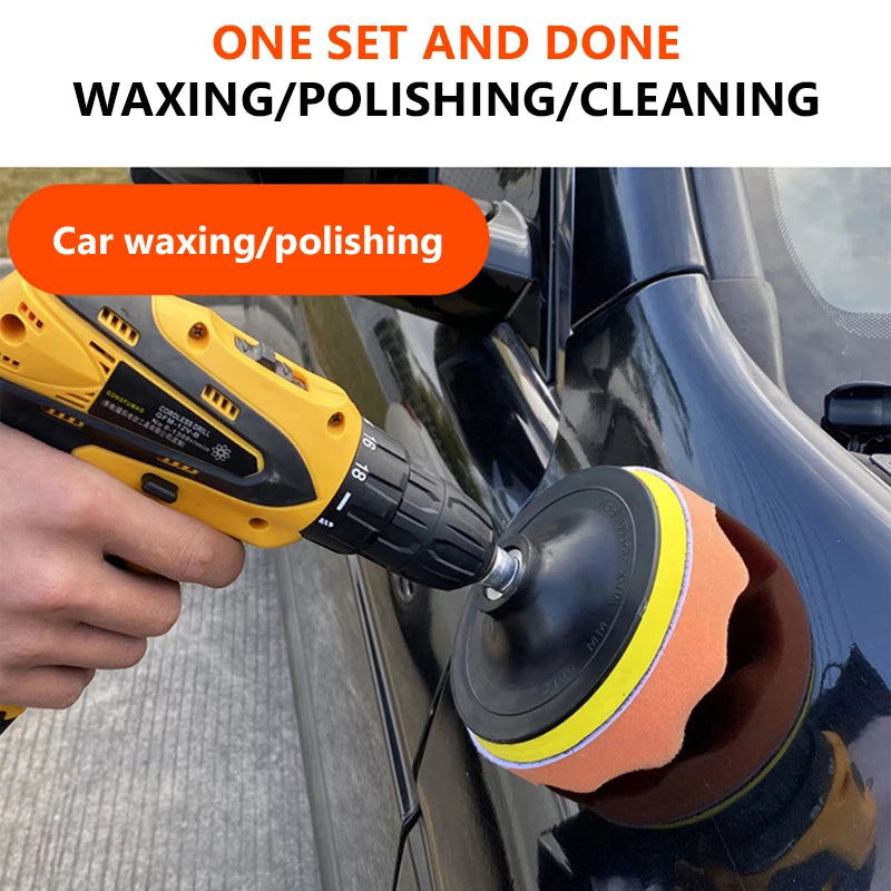 SEAMETAL 6pcs/set Car Polishing Sponge Pads Kit Foam Pad Buffer Kit Polishing Machine Wax Pads 3/4/5 Inch for Removing Scratches