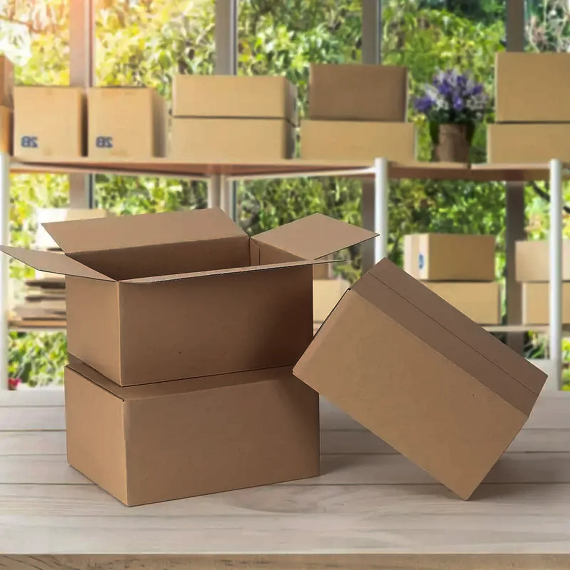 Mailing Shipping Boxes, 7.87x4.13x5.31inches, Brown Corrugated Cardboard Mailer Box With Lids, Single Wall, 32Lb/sq inch,