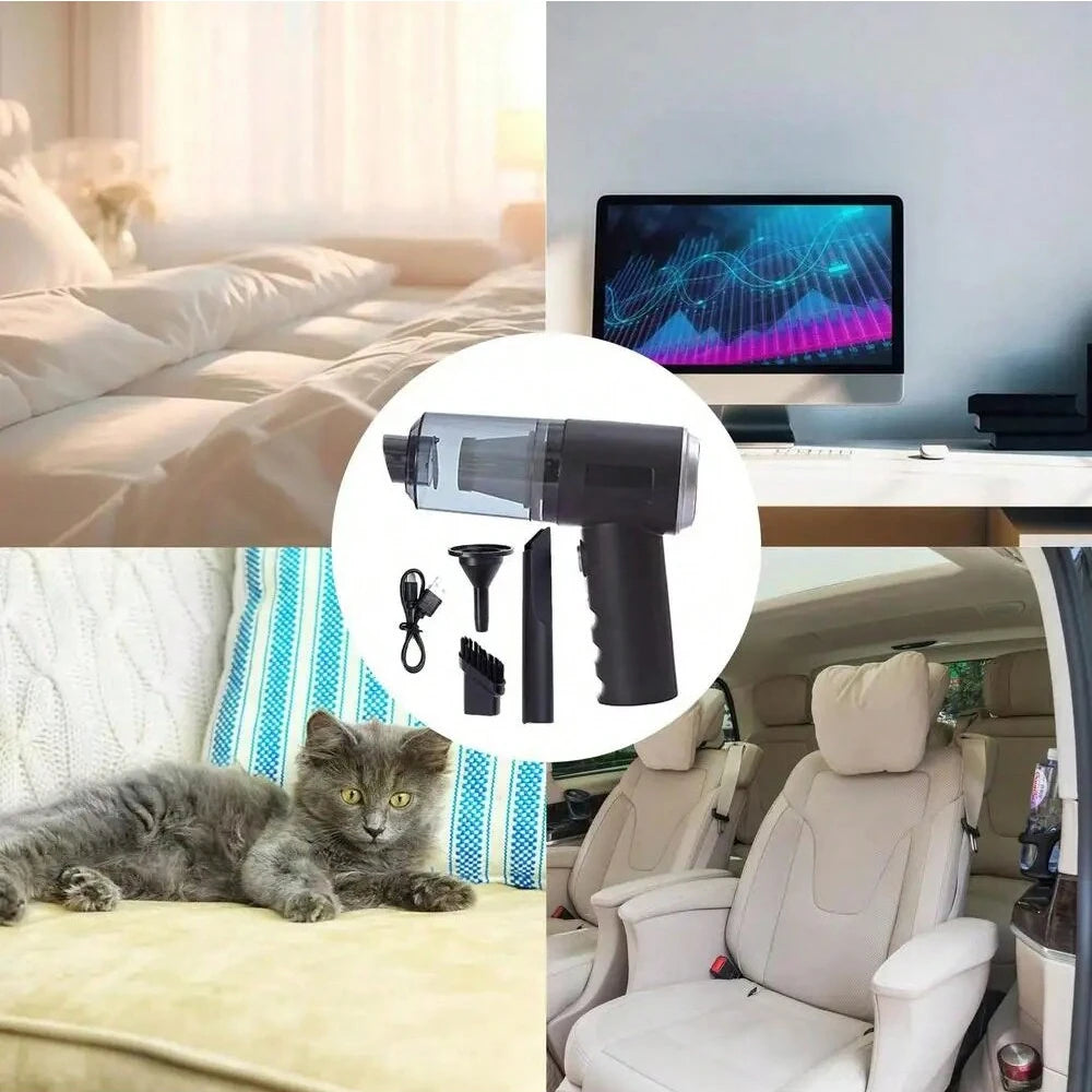 Car Vacuum Cleaner, Wireless Charging, Dual-purpose Suction and Blowing, Small Mini Handheld, High Power for Car Interior