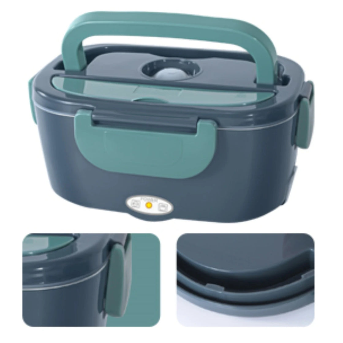 Electric Lunch Box for Adults-60W Fast HeatedLunch Box for Men&Women with Dual 1.5LStainless Steel Containers Fast Heating Porta