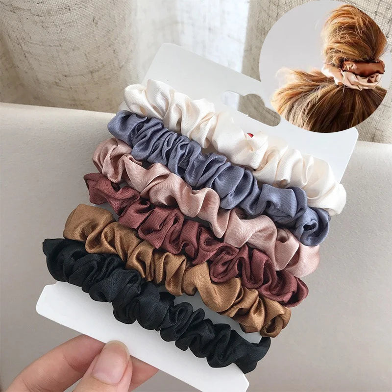 6/12 PCS Elegant women's headband, rubber band, elastic band, softer than silk hair | Satin headband |