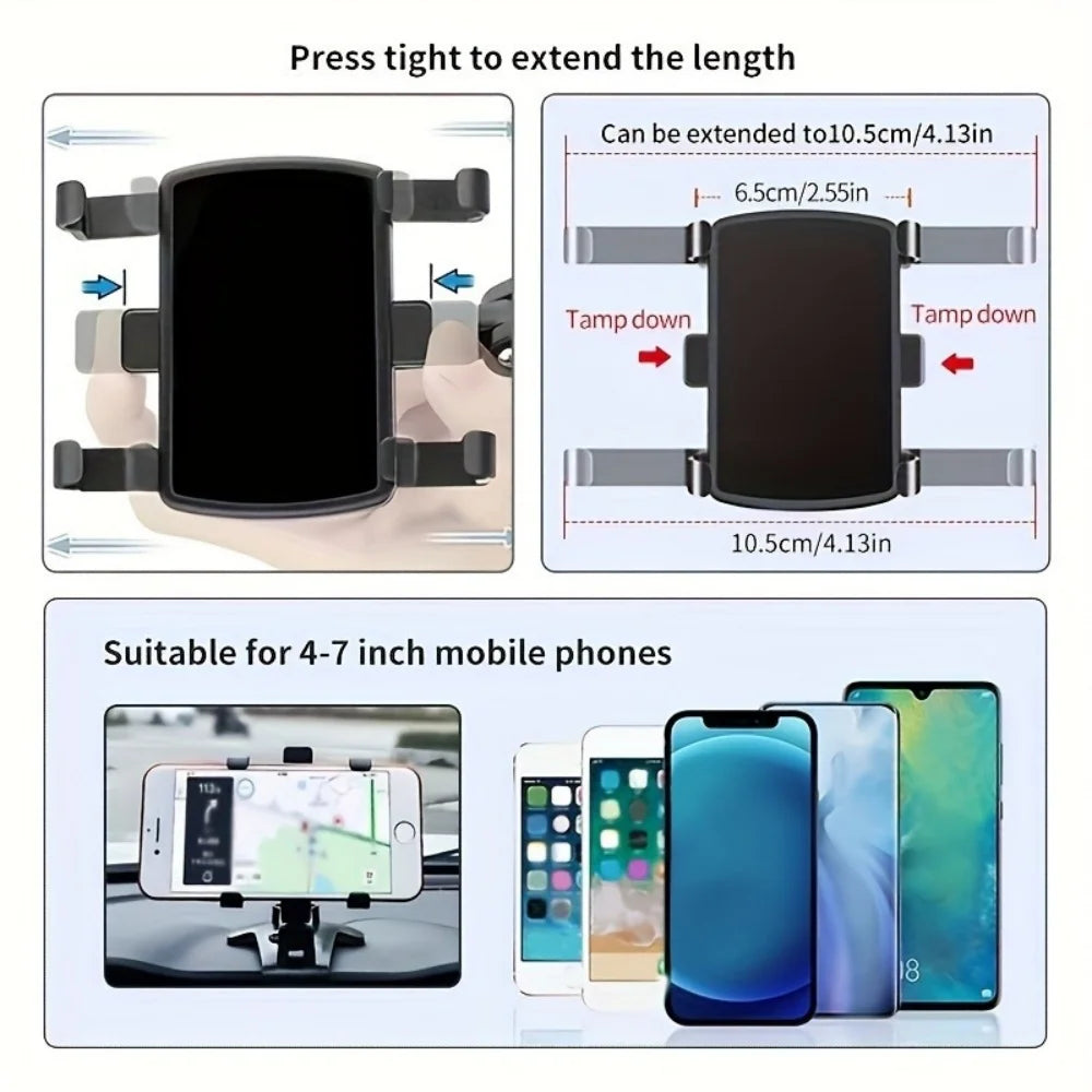 Universal phone support for car edge table 360°