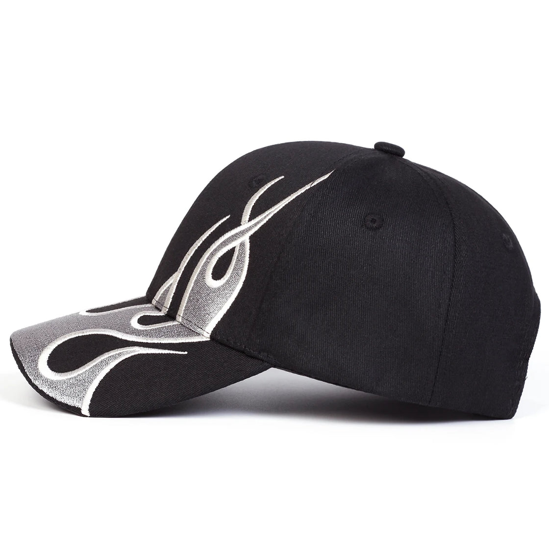 Unisex Flame Embroidered Baseball Cap