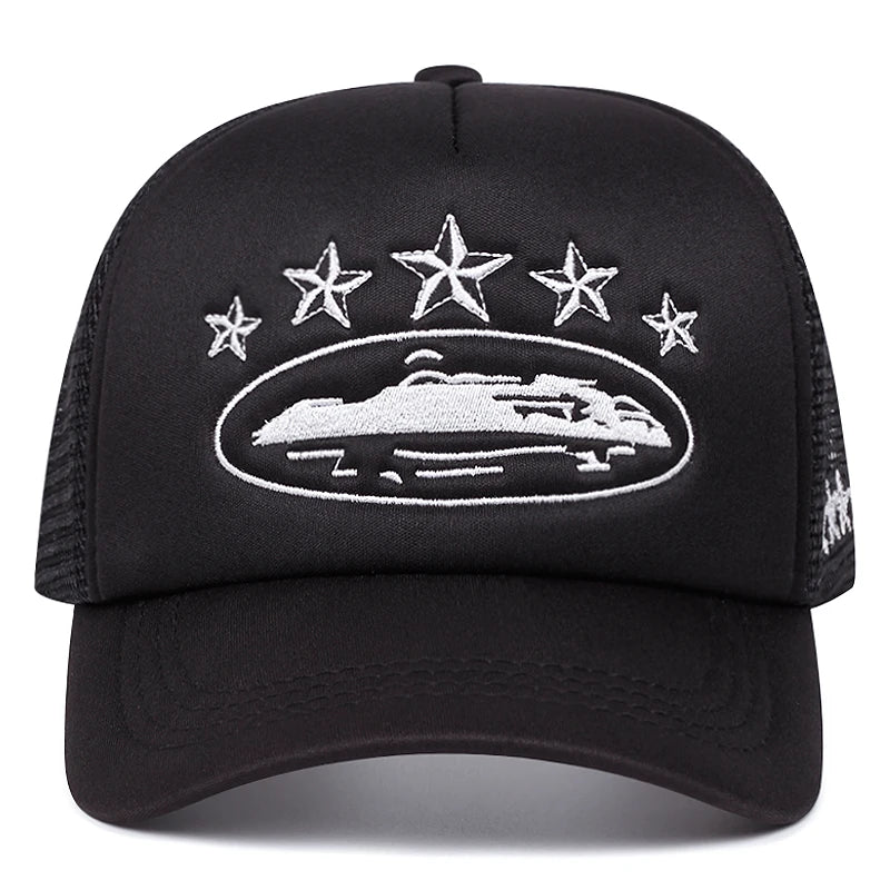New Five-Star Embroidered Cotton Mesh Baseball Hat