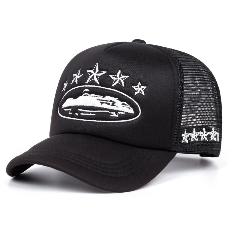New Five-Star Embroidered Cotton Mesh Baseball Hat