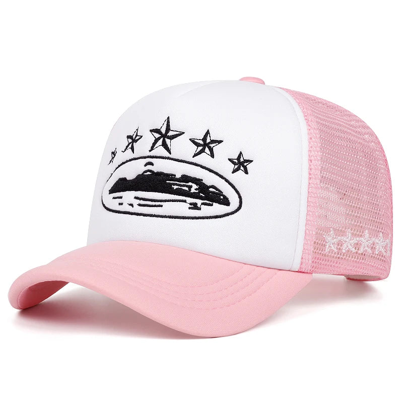 New Five-Star Embroidered Cotton Mesh Baseball Hat