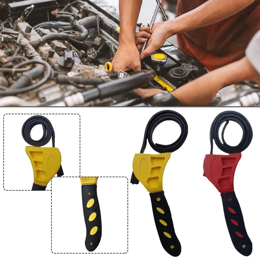 Multifunctional Belt Wrench Adjustable Rubber Strap Jar Wrench Tool Opener Wrench Cartridge Pipe Wre Filter Oil Disassembly 6in