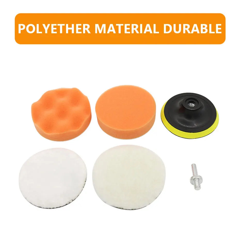 SEAMETAL 6pcs/set Car Polishing Sponge Pads Kit Foam Pad Buffer Kit Polishing Machine Wax Pads 3/4/5 Inch for Removing Scratches