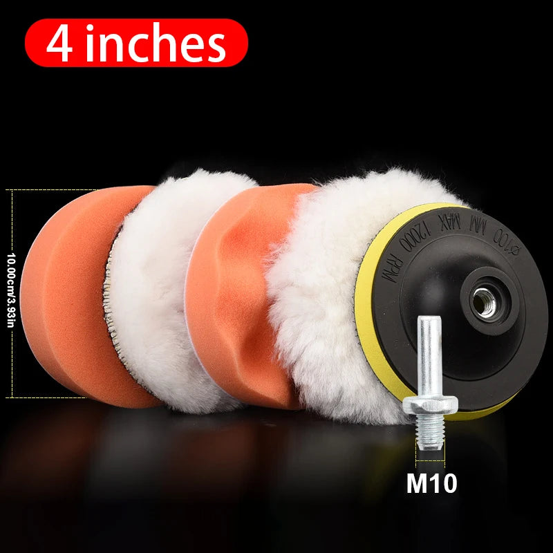SEAMETAL 6pcs/set Car Polishing Sponge Pads Kit Foam Pad Buffer Kit Polishing Machine Wax Pads 3/4/5 Inch for Removing Scratches