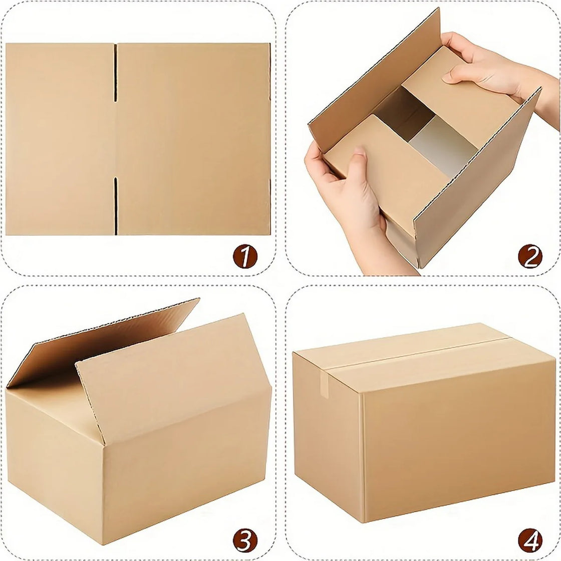Mailing Shipping Boxes, 7.87x4.13x5.31inches, Brown Corrugated Cardboard Mailer Box With Lids, Single Wall, 32Lb/sq inch,