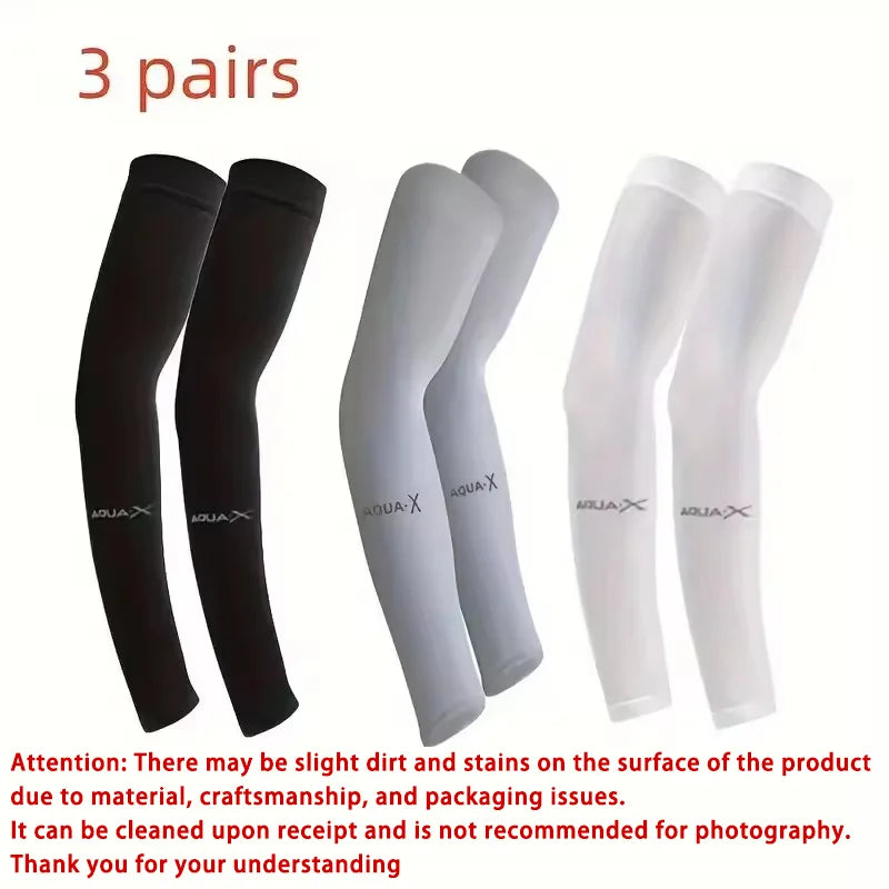 3 Pair of Breathable Sun Protection Sleeves - Breathable & UV Protective Gear for Sports, Driving, & Outdoor Adventures